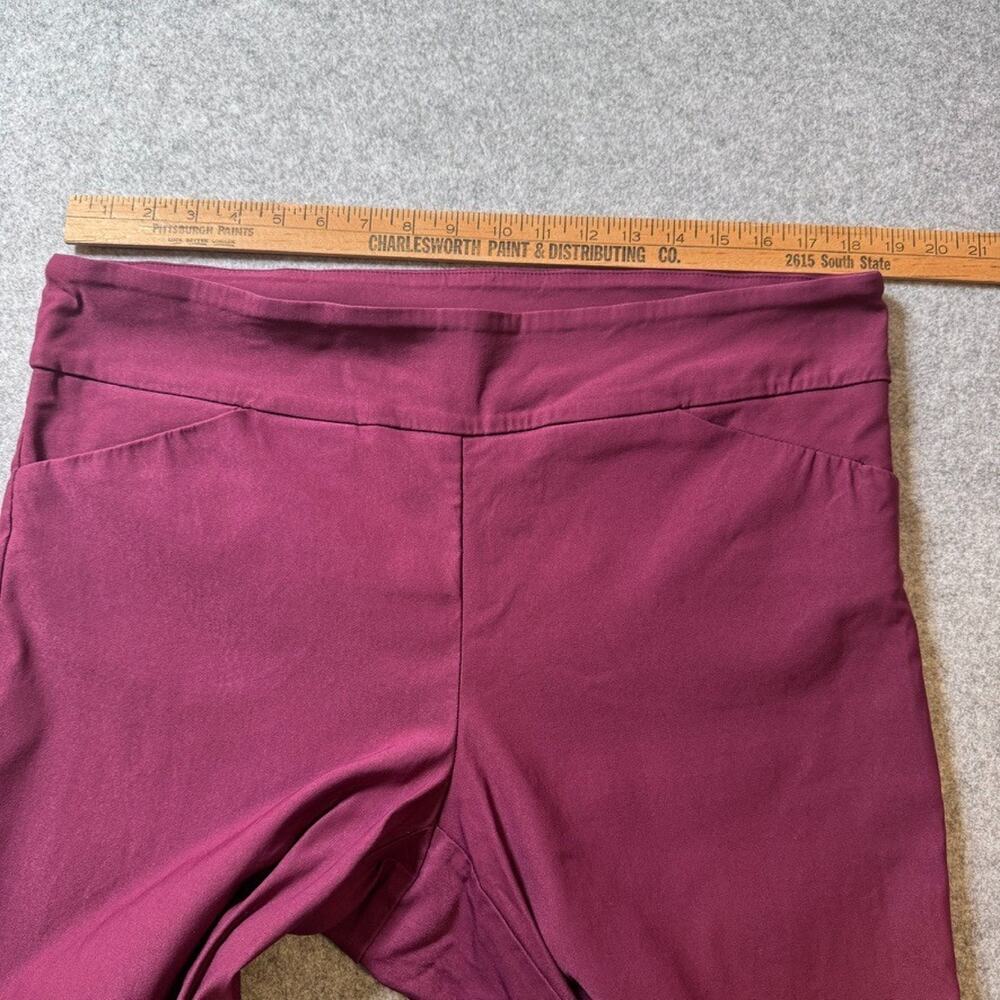 Tribal Women's Pull On Crop Pants Burgundy Stretch Career Casual Size 18W - Picture 9 of 11